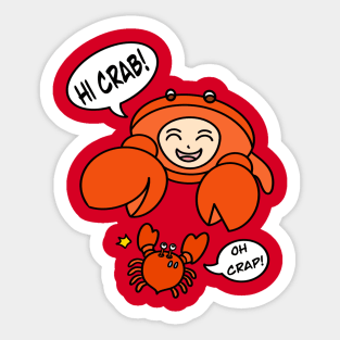 Cute chibi cartoon crab Sticker
